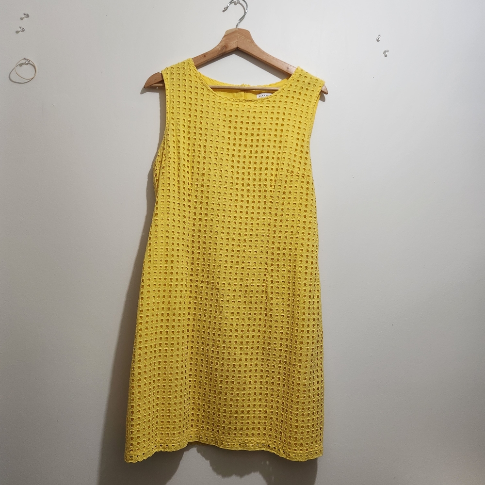 ALFRED SUNG Yellow Textured Mini Dress